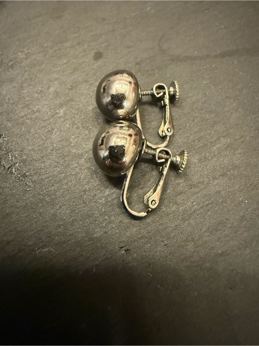 Silver-Tone Clip-On Ball Earrings